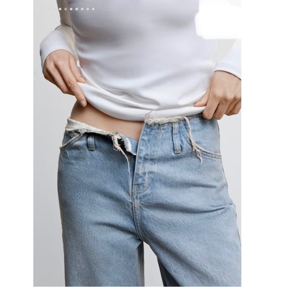NWT MANGO Jeans Women’s Size 6 Vintage Light Wash Grunge - Picture 4 of 9